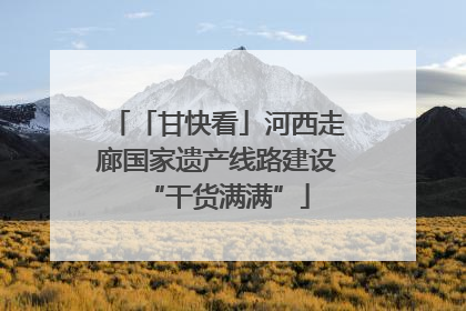 「甘快看」河西走廊国家遗产线路建设“干货满满”