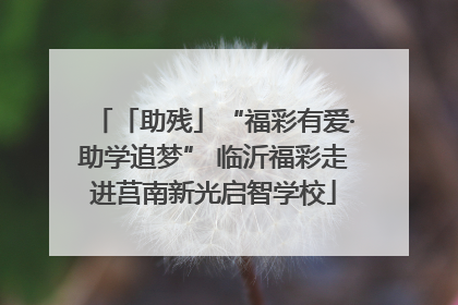 「助残」“福彩有爱·助学追梦” 临沂福彩走进莒南新光启智学校