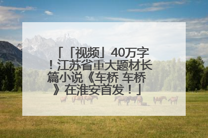 「视频」40万字！江苏省重大题材长篇小说《车桥 车桥》在淮安首发！
