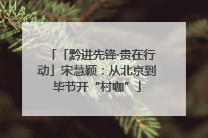 「黔进先锋·贵在行动」宋慧颖：从北京到毕节开“村咖”