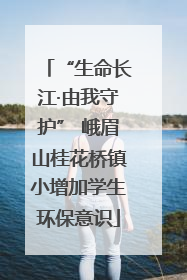 “生命长江·由我守护” 峨眉山桂花桥镇小增加学生环保意识