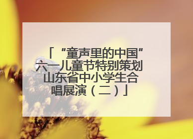 “童声里的中国”六一儿童节特别策划 山东省中小学生合唱展演（二）