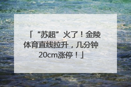 “苏超”火了！金陵体育直线拉升，几分钟20cm涨停！