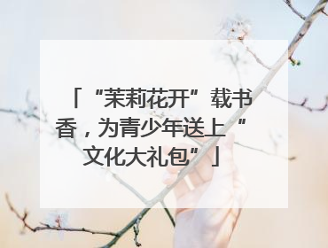 “茉莉花开”载书香，为青少年送上“文化大礼包”