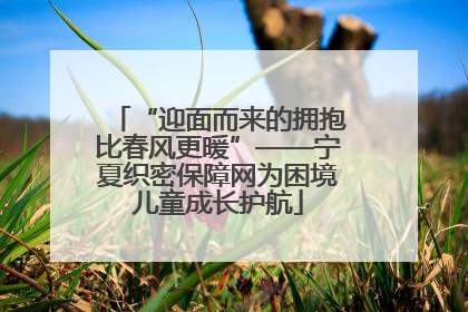 “迎面而来的拥抱比春风更暖”——宁夏织密保障网为困境儿童成长护航