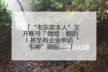 “韦东奕本人”又开账号？微博：假的！甚至有企业申请“韦神”商标……