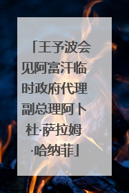 王予波会见阿富汗临时政府代理副总理阿卜杜·萨拉姆·哈纳菲