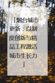烟台城市更新：以制度创新与精品工程激活城市生长力