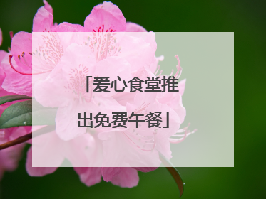 爱心食堂推出免费午餐
