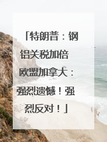 特朗普：钢铝关税加倍 欧盟加拿大：强烈遗憾！强烈反对！
