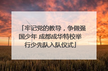 牢记党的教导，争做强国少年 成都成华特校举行少先队入队仪式