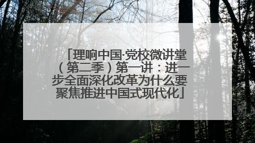 理响中国·党校微讲堂（第二季）第一讲：进一步全面深化改革为什么要聚焦推进中国式现代化