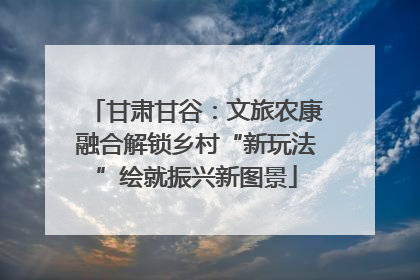 甘肃甘谷：文旅农康融合解锁乡村“新玩法”绘就振兴新图景