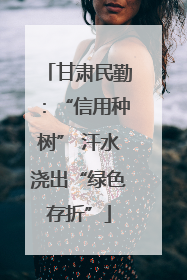 甘肃民勤：“信用种树” 汗水浇出“绿色存折”