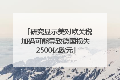 研究显示美对欧关税加码可能导致德国损失2500亿欧元