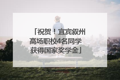 祝贺！宜宾叙州高场职校4名同学获得国家奖学金