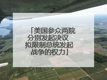 美国参众两院分别发起决议 拟限制总统发起战争的权力