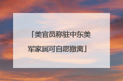 美官员称驻中东美军家属可自愿撤离