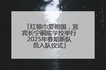 红领巾爱祖国，宜宾长宁硐底学校举行2025年春期新队员入队仪式