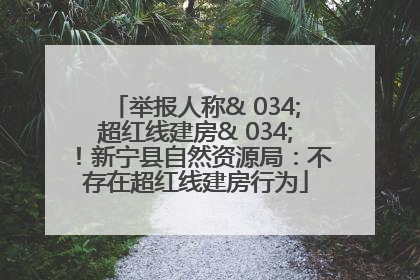 举报人称& 034;超红线建房& 034;！新宁县自然资源局：不存在超红线建房行为