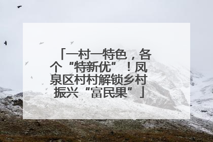一村一特色，各个“特新优”！凤泉区村村解锁乡村振兴“富民果”