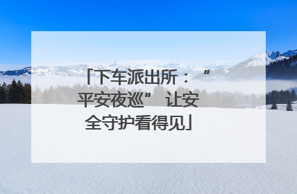 下车派出所：“平安夜巡” 让安全守护看得见