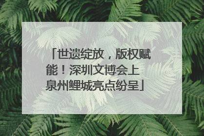 世遗绽放，版权赋能！深圳文博会上 泉州鲤城亮点纷呈