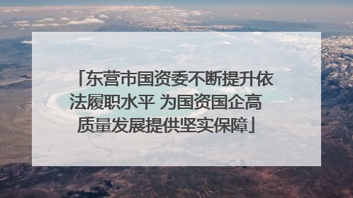 东营市国资委不断提升依法履职水平 为国资国企高质量发展提供坚实保障
