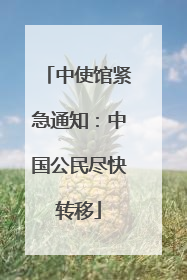 中使馆紧急通知：中国公民尽快转移