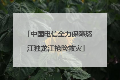 中国电信全力保障怒江独龙江抢险救灾