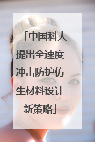 中国科大提出全速度冲击防护仿生材料设计新策略