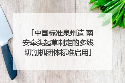中国标准泉州造 南安牵头起草制定的多线切割机团体标准启用