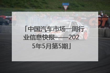 中国汽车市场一周行业信息快报——2025年5月第5期
