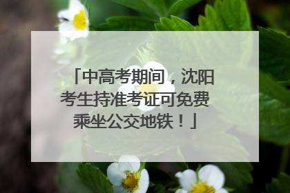 中高考期间，沈阳考生持准考证可免费乘坐公交地铁！