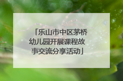 乐山市中区茅桥幼儿园开展课程故事交流分享活动
