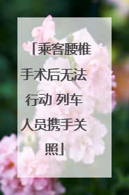 乘客腰椎手术后无法行动 列车人员携手关照