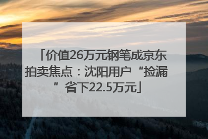 价值26万元钢笔成京东拍卖焦点：沈阳用户“捡漏”省下22.5万元