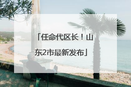 任命代区长！山东2市最新发布