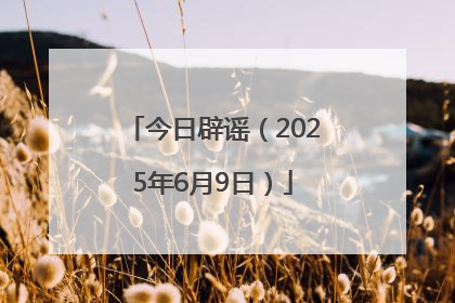今日辟谣（2025年6月9日）