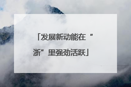 发展新动能在“浙”里强劲活跃