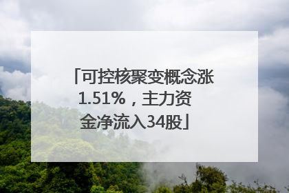 可控核聚变概念涨1.51%，主力资金净流入34股