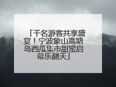 千名游客共享盛宴！宁波象山高塘岛西瓜集市甜蜜启幕乐翻天