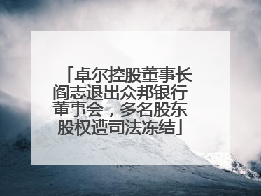 卓尔控股董事长阎志退出众邦银行董事会，多名股东股权遭司法冻结