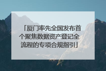 厦门率先全国发布首个聚焦数据资产登记全流程的专项合规指引