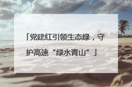党建红引领生态绿，守护高速“绿水青山”