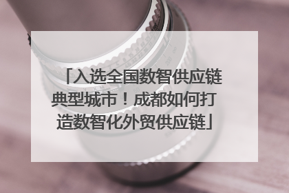 入选全国数智供应链典型城市！成都如何打造数智化外贸供应链