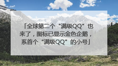 全球第二个“满级QQ”也来了，图标已显示金色企鹅，系首个“满级QQ”的小号