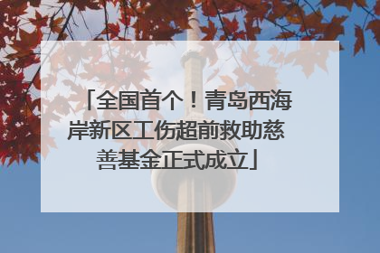 全国首个！青岛西海岸新区工伤超前救助慈善基金正式成立