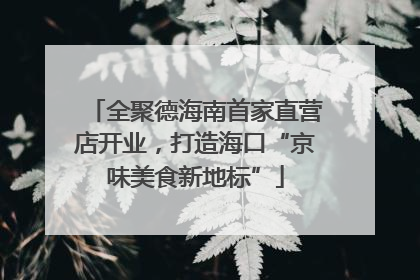 全聚德海南首家直营店开业，打造海口“京味美食新地标”