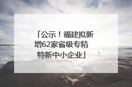 公示！福建拟新增62家省级专精特新中小企业